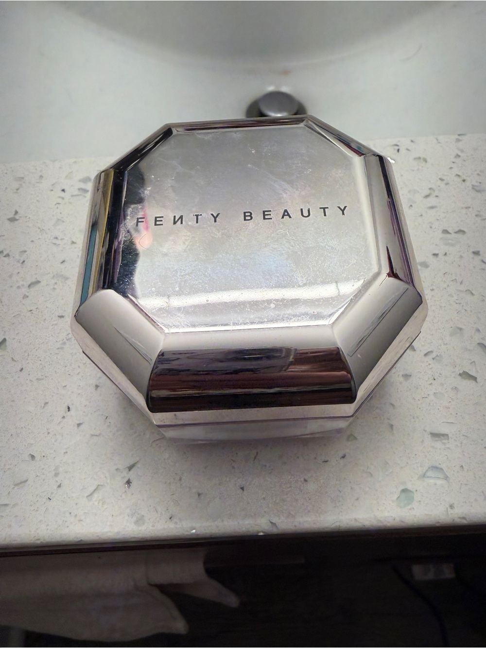 Fenty Beauty Metallic Silver Octagonal Compact